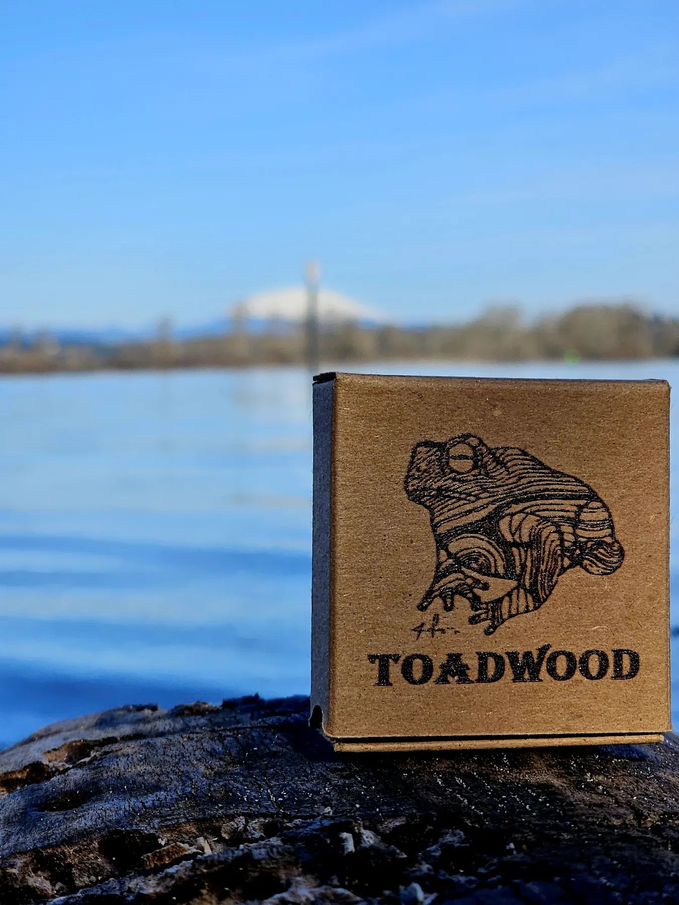 Archival branded Toadwood product packaging photographed in the Pacific Northwest