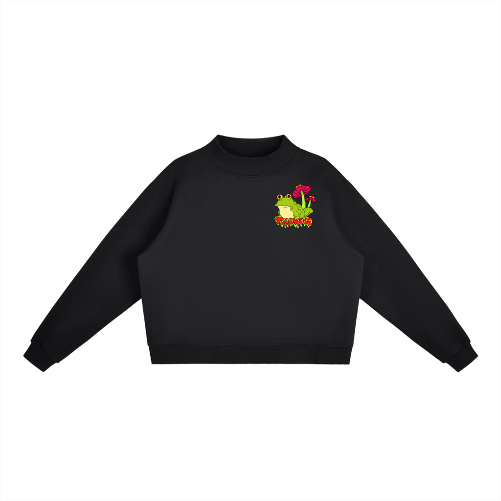 Essential Fleece Mock-Neck Crew Sweatshirt